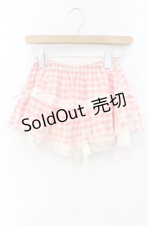 画像: LIZ LISA / はしごレース使いギンガムスカパン 0 ピンク O-25-10-04-075-LO-SK-OW-OS