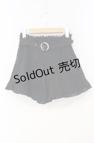 画像: Rojita / リングバックルレースショートパンツ  クロ O-25-10-04-079-LO-TO-IG-OS