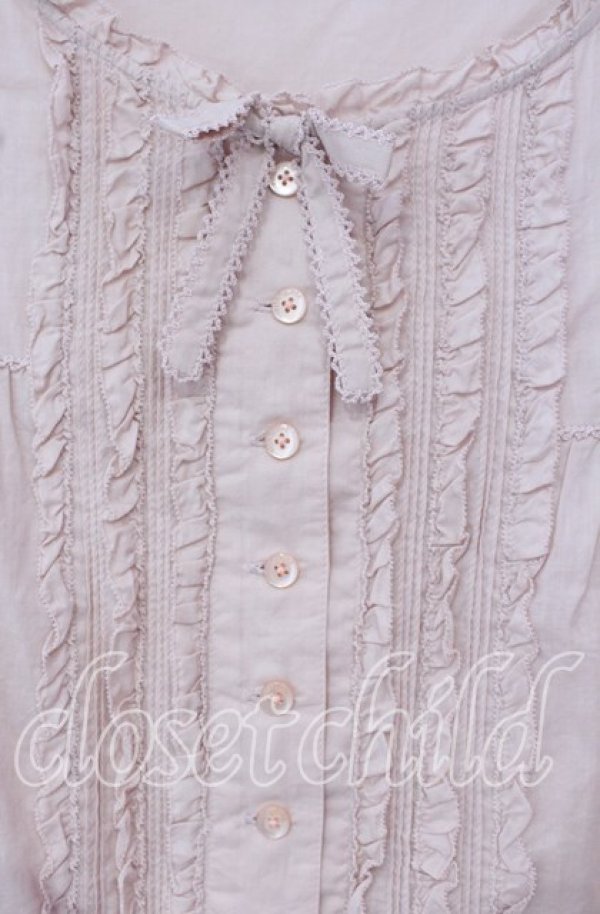 画像2: PINK HOUSE / ピコフリルピンタックノースリーブブラウス  ピンク O-25-10-04-095-LO-BL-OW-ZT373 (2)