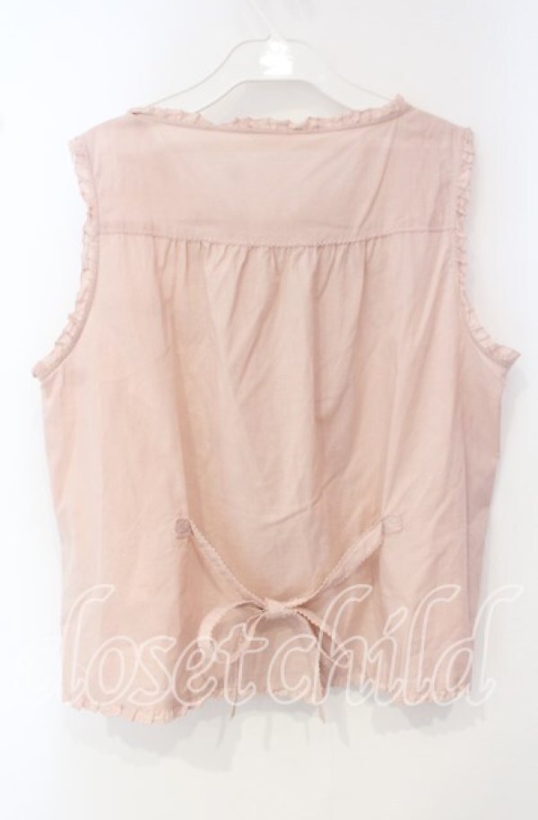 画像3: PINK HOUSE / ピコフリルピンタックノースリーブブラウス  ピンク O-25-10-04-095-LO-BL-OW-ZT373 (3)