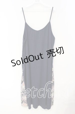画像: gouk / サイド和柄切り替えキャミワンピース  ネイビー O-25-10-04-099-GO-OP-OW-ZS