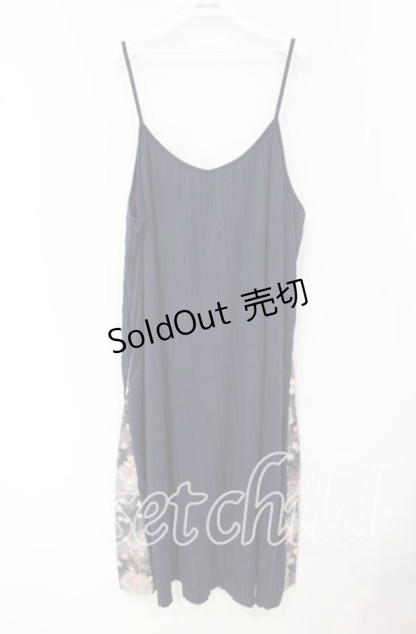 画像1: gouk / サイド和柄切り替えキャミワンピース  ネイビー O-25-10-04-099-GO-OP-OW-ZS (1)