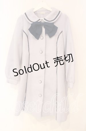 画像: axes femme POETIQUE / ライン使い丸襟コート M ラベンダーブルー O-25-10-04-100-AX-JA-OW-OS