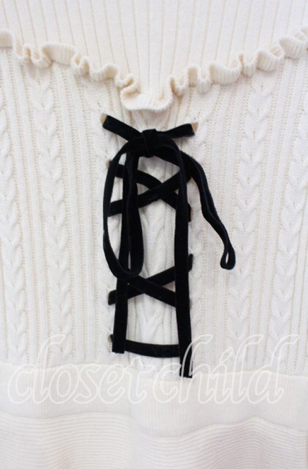 画像2: Ank Rouge / チュール切り替えニットワンピース  アイボリー O-25-10-04-010-CA-OP-IG-ZT062 (2)