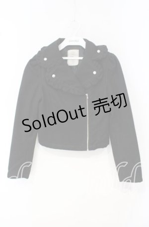 画像: Ank Rouge / 2020年 Happy Ba フリルライダースジャケット  クロ O-25-10-04-014-CA-JA-IG-OS