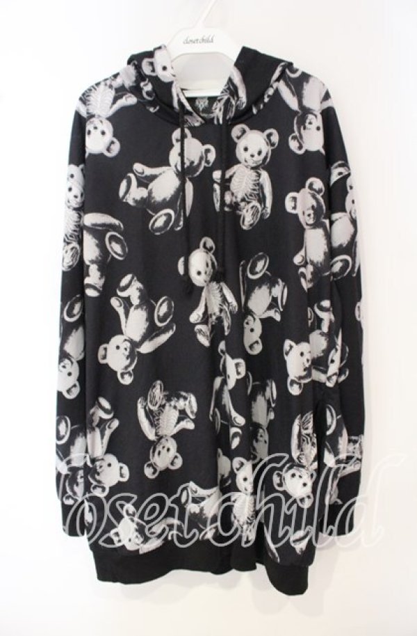 画像1: Drug Honey / スケルトンテディプルパーカー  ブラック×グレー O-25-10-04-017-PU-TO-IG-ZY (1)
