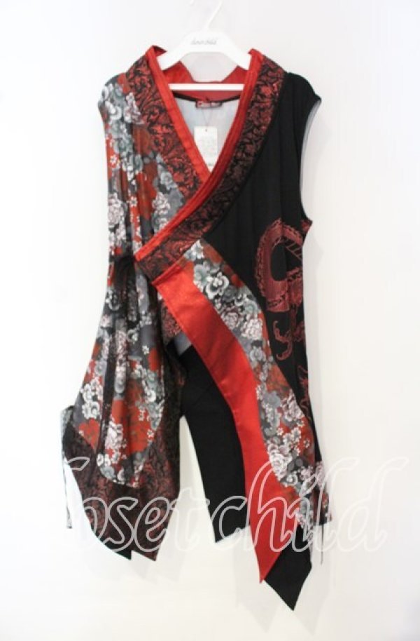 画像1: Qutie Frash / 着物インナーチュニック  レッド×ブラック O-25-10-04-021-QU-TO-IG-OS (1)