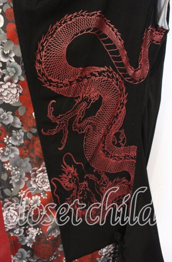 画像2: Qutie Frash / 着物インナーチュニック  レッド×ブラック O-25-10-04-021-QU-TO-IG-OS (2)