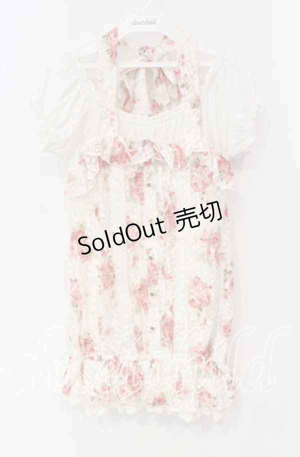 画像1: LIZ LISA / 花柄レースレイヤードチュニック 0 シロ×ピンク O-25-10-04-028-LO-TO-OW-ZT49 (1)