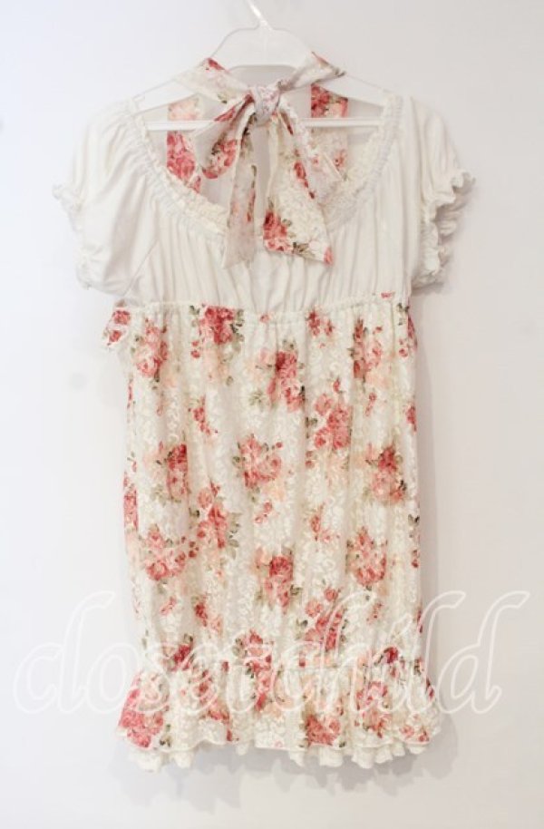 画像3: LIZ LISA / 花柄レースレイヤードチュニック 0 シロ×ピンク O-25-10-04-028-LO-TO-OW-ZT49 (3)