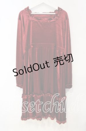 画像: Virally / hsベロア2WAYワンピース 3L ワイン O-25-10-06-028-LO-OP-OW-OS