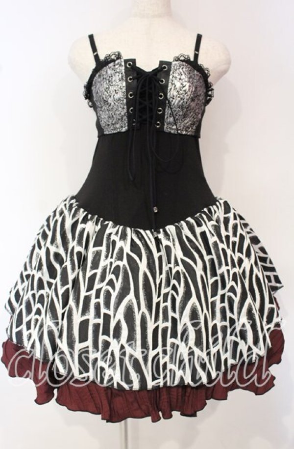 画像1: Qutie Frash / キャミワンピース  ブラック×レッド O-25-10-06-031-QU-OP-OW-OS (1)