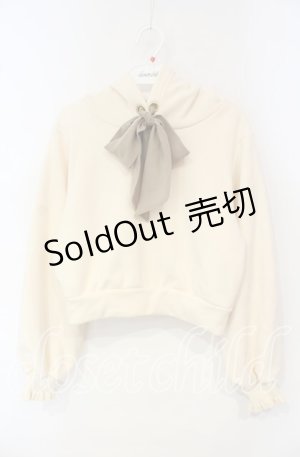 画像: F i.n.t / シフォンリボンスウェットパーカー  アイボリー O-25-10-06-039-CA-TO-IG-OS