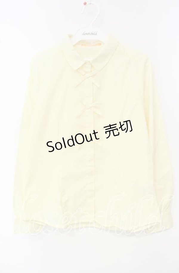 画像1: 【SALE】Fi.n.t / 丸襟3つリボンブラウス  イエロー O-25-10-06-040-CA-BL-IG-ZT513 (1)