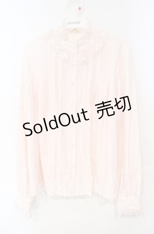 画像: Cha Cha / スタンドカラータックブラウス L ピンク O-25-10-06-042-LO-BL-OW-OS