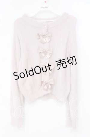 画像: m petit by misako / リボンカーディガン S ピンク O-25-10-06-047-LO-TO-OW-OS