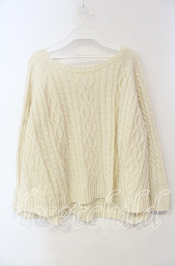 画像3: PINK HOUSE / アラン編みニットカーディガン  アイボリー O-25-10-06-056-LO-TO-IG-OS (3)