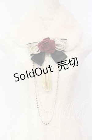 画像: Cha Cha / Love and Deathティペット＆チェーン付きクリップ  アイボリー O-25-10-06-005-LO-ZA-OW-OS