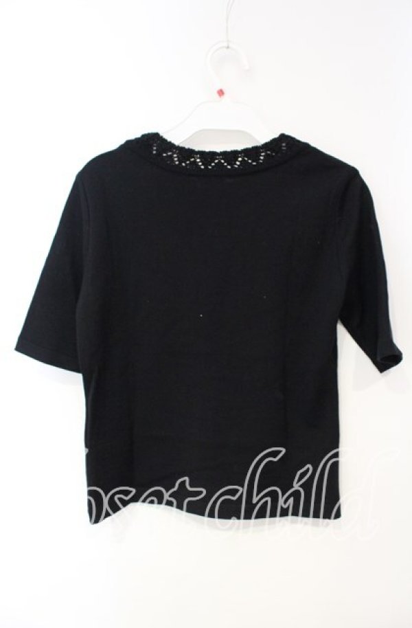 画像2: TOMATSU / スリーブ編みニットソー 38 ブラック O-25-10-06-062-LO-TO-IG-ZT379 (2)