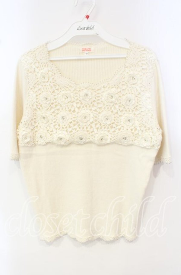 画像1: TOMATSU / ローズモチーフニット  アイボリー O-25-10-06-066-LO-TO-IG-ZT379 (1)