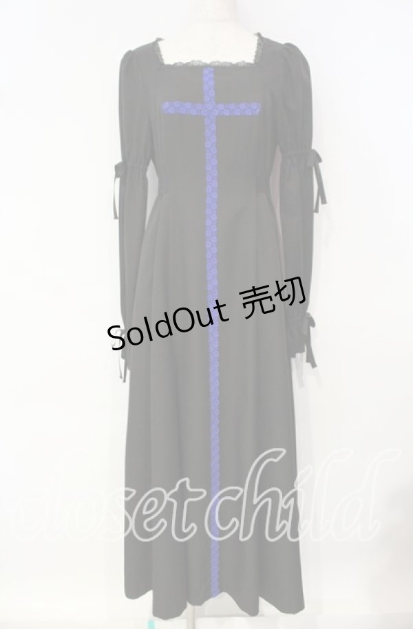 画像1: Moi-meme-Moitie / 【通販限定】2024 Winter Special Set ロングワンピース+パニエ  ブラック×ブルー O-25-10-06-006-MO-OP-OW-OS (1)