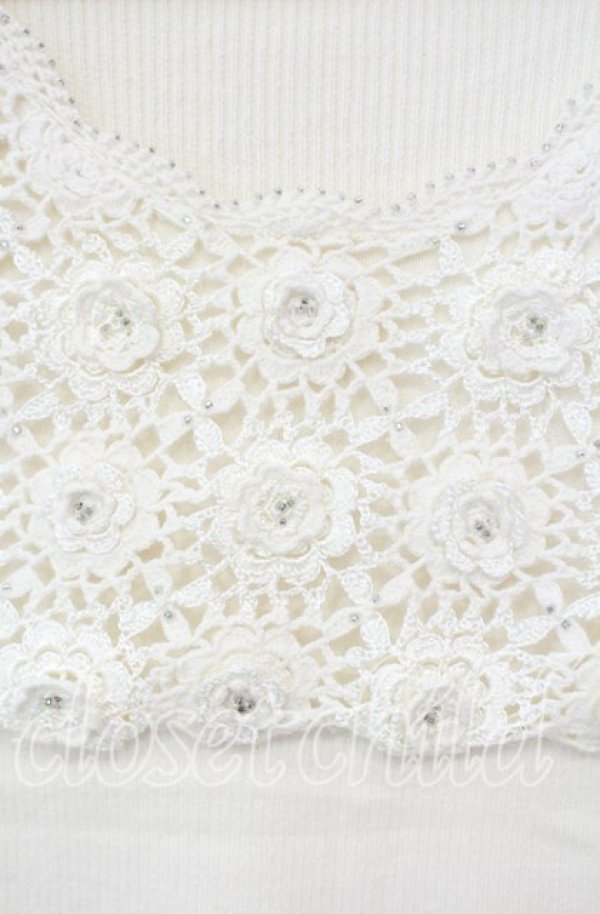 画像2: TOMATSU / ローズモチーフニット  アイボリー O-25-10-06-066-LO-TO-IG-ZT379 (2)