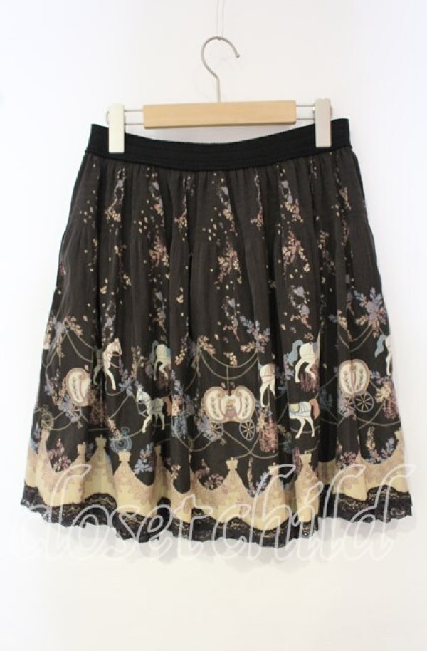 画像3: axes femme / メリーゴーランド柄スカート M クロ O-25-10-06-071-AX-SK-OW-ZT021 (3)