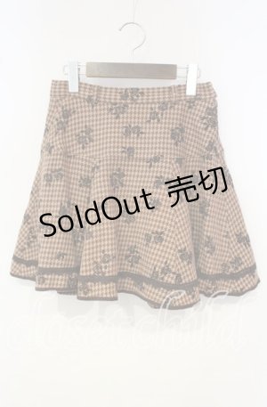 画像: LIZ LISA / 千鳥薔薇柄スカート M ブラウン O-25-10-06-072-LO-SK-OW-OS