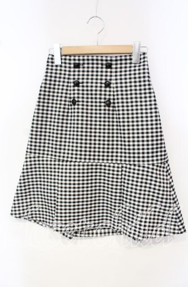 画像1: Fi.n.t / ダブル釦裾プリーツ切替ミニスカート F クロ O-25-10-06-074-CA-SK-OW-ZT105 (1)