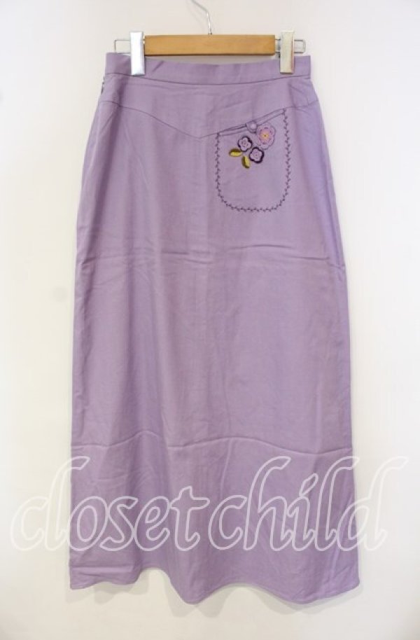 画像2: TOMATSU / フラワーモチーフポケットスカート 38 ラベンダー O-25-10-06-078-LO-SK-IG-ZT247 (2)