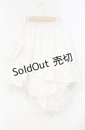 画像: Qutie Frash / 3段フリルロングスカート  ホワイト O-25-10-06-083-QU-SK-OW-OS