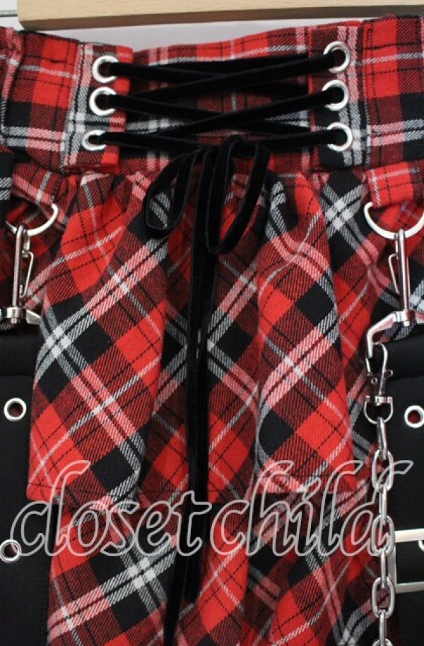 画像2: TRAVAS TOKYO / サスペンダー付きフリルスカート  レッド O-25-10-06-084-PU-PA-IG-ZY (2)