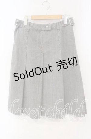 画像: INGEBORG / デニムプリーツミディスカート L グレー O-25-10-06-087-LO-SK-IG-ZT015