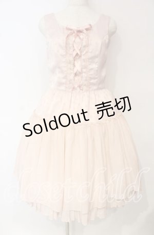画像: Emily Temple cute / ドットレースアップジャンパースカート  ピンク O-25-10-06-009-ET-OP-IG-OS