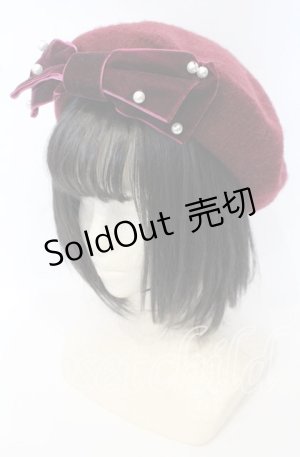 画像: m petit by misako / TT*AMリボンBベレー 57.5ｃｍ ワイン O-25-10-10-039-LO-AC-OW-ZT-K011