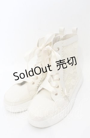 画像: axes femme / レースハイカットスニーカー S キナリ O-25-10-10-042-AX-SH-OW-ZT-K003