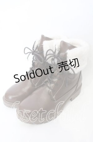 画像: axes femme / 配色ファースノーブーツ M ブラウン O-25-10-10-043-AX-SH-OW-ZT-K003