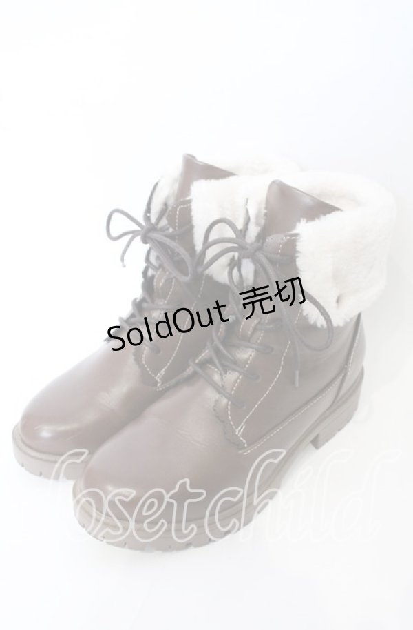 画像1: axes femme / 配色ファースノーブーツ M ブラウン O-25-10-10-043-AX-SH-OW-ZT-K003 (1)