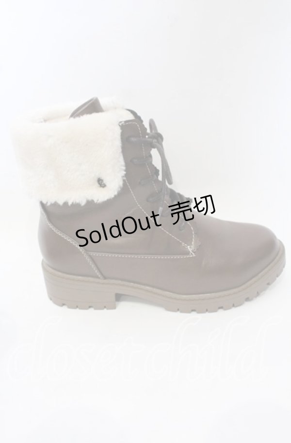 画像4: axes femme / 配色ファースノーブーツ M ブラウン O-25-10-10-043-AX-SH-OW-ZT-K003 (4)