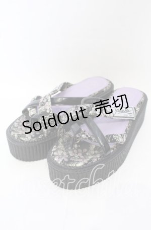 画像: YOSUKE / 厚底トングサンダル 23.0ｃｍ ブラック O-25-10-10-044-PU-SH-OW-OS