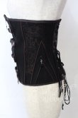 画像3: Ozz Croce / レースアップ刺繍入りコルセット  ブラック×ブラウン O-25-10-10-048-OO-TO-IG-OS (3)