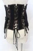 画像4: Ozz Croce / レースアップ刺繍入りコルセット  ブラック×ブラウン O-25-10-10-048-OO-TO-IG-OS (4)