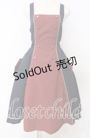 画像: metamorphose / With a magic wand！ジャンパースカート 2 ワイン×ネイビー O-25-10-10-052-ME-OP-IG-OS