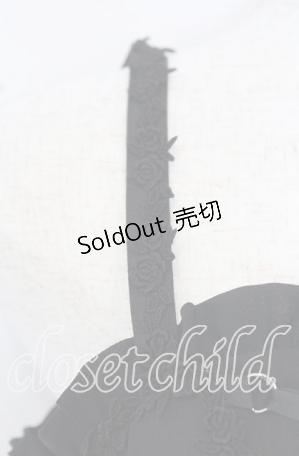 画像3: Moi-meme-Moitie / 十字架フロッキー編み上げジャンパースカート  ブラック×ブラック O-25-10-10-055-MO-OP-IG-OS (3)