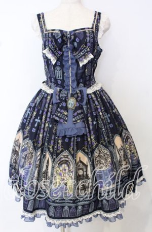 画像: metamorphose / 薔薇の聖堂ミディアムジャンパースカート  ネイビー O-25-10-10-058-ME-OP-IG-OS