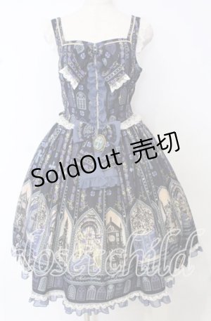 画像: metamorphose / 薔薇の聖堂ミディアムジャンパースカート  ネイビー O-25-10-10-058-ME-OP-IG-OS