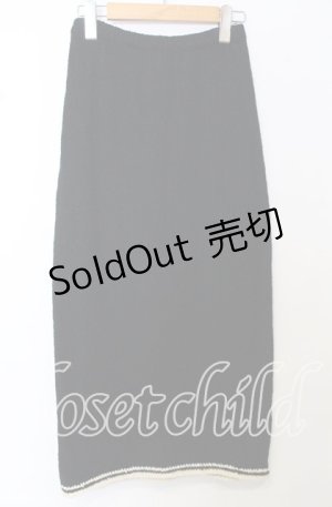 画像: INGEBORG / ライン使いニットスカート  クロ O-25-10-10-065-LO-SK-OW-OS