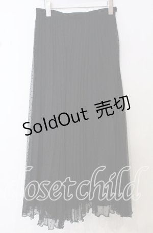 画像: INGEBORG / フロッキードットシフォンスカート LL クロ O-25-10-10-067-LO-SK-OW-OS