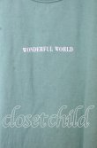 画像2: WONDERFUL WORLD / ロゴプリントTシャツ  グリーン O-25-10-10-078-LO-TS-IG-ZT054 (2)