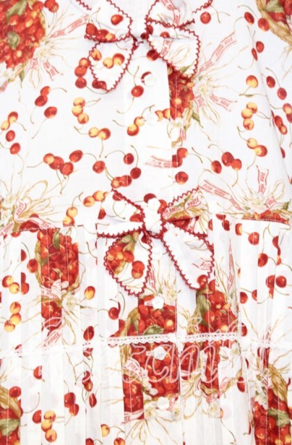 画像2: PINK HOUSE / チェリーブロッサムフラワーバスケットジャンパースカート【お直しあり】  シロ O-25-10-10-079-LO-OP-IG-ZI (2)